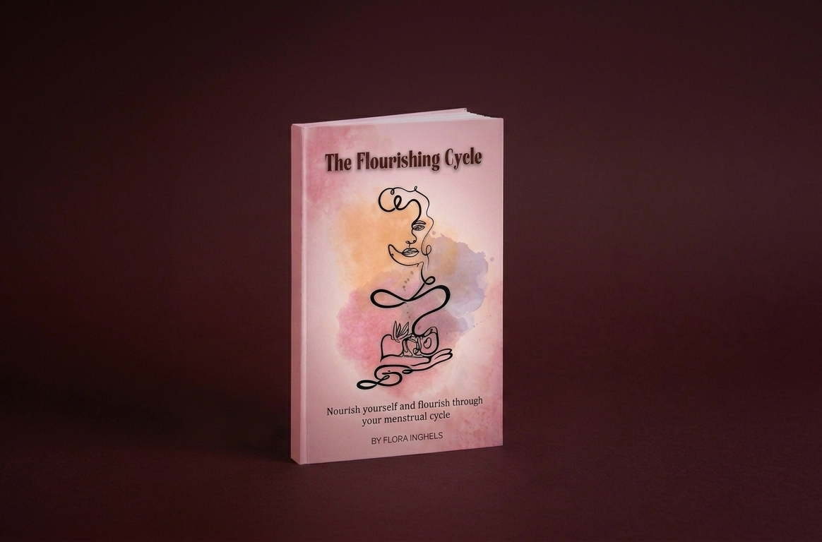Promotional banner for The Flourishing Cycle book with the title and cover artwork.
